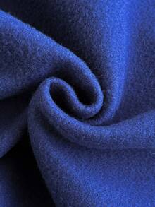 Manfinity VCAY 男式标准尺寸休闲套头衫，蓝色，正面图案印花，V 领撞色拼接，秋季、冬季 - 藍色 - 查看 3