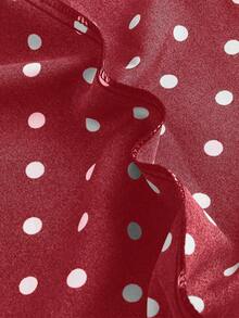 EMERY ROSE 女士时尚休闲圆点印花阔腿裤 - 紅色 - 查看 4