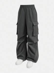 Girlism Tween Girls Grey Knit Pullover Sweater And Cargo Pants Set Fall Winter - Dark Grey - View 11