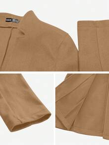 EMERY ROSE 女士休闲度假立领修身夹克 - 卡其色 - 查看 8