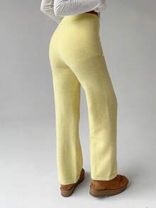 FavEase Pantalon tricoté avec cordon de serrage à la taille et décoration d'étoile de mer 3D, style décontracté et polyvalent pour les vacances pour femmes