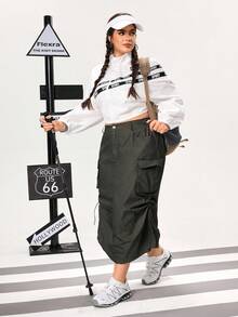 Jupes en jean grande taille pour la randonnée, protection solaire, légères et séchage rapide pour femmes. Pantalons de randonnée légers pour le camping et les activités de plein air pour femmes. - Militaire verte - Voir 3