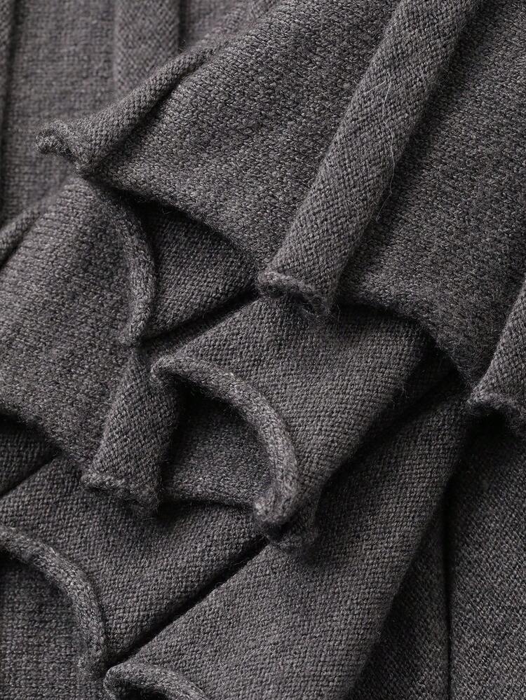 Women's Solid Color Minimalist Long Sleeve Sweater Dress, Casual Everyday Wear