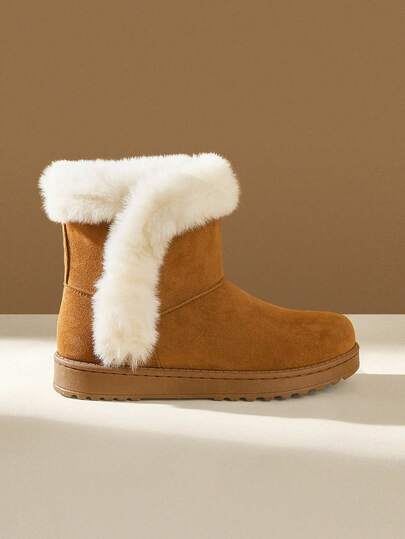 CUCCOO EASI Botas de nieve casuales y cálidas para mujer, color castaño