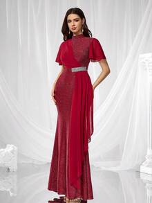 Coutiva Váy dạ hội trang trọng (được đính nhiều họa tiết) - Đỏ - Xem 5
