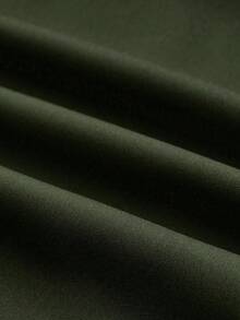 EMERY ROSE Chân váy chữ A lưng cao màu trơn, túi xéo màu xanh ô liu - Màu xanh Ô liu - Xem 5