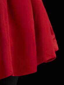 SHEIN ICON Women's Red Pearl Decor Backless Halter Mini Dress, Red - Red - View 6