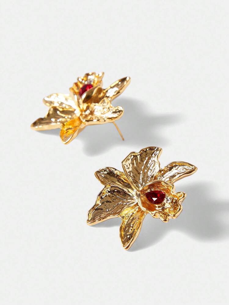 Brincos de Flor Banhados a Ouro 18K