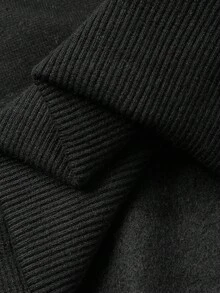 DAZY Men's Floral Print Thermal Lined Pullover Sweatshirt, Autumn/Winter - Black - View 7