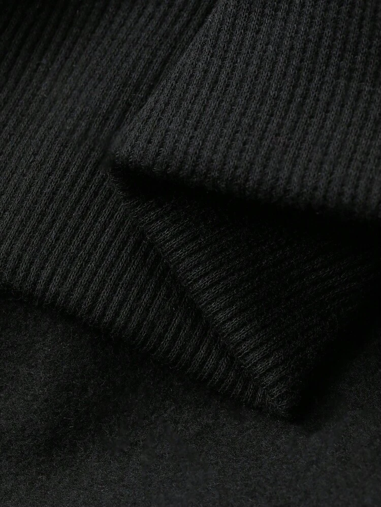 Men's Letter Embroidered Fleece Hoodie And Drawstring Waist Pants Set, Autumn/Winter