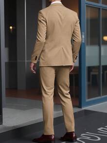 Calvornis Men's Business Casual Suit Jacket And Pants Set