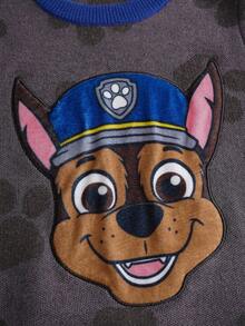 SHEIN | PAW Patrol Young Boy Casual Dog Pattern Contrast Trim Sweater, Autumn/Winter Kids Jumpers Kids Sweater 8 Years Old Boy Knitwear Fall - Grey - View 8