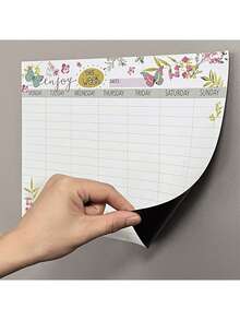 SHEIN 磁性冰箱日历、可擦写软白板贴纸、周计划表和月计划表、办公用品、橡胶、家庭和办公室使用的提醒备忘板 - 彩色 - 查看 13