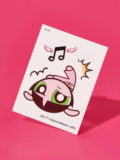 FanGlow THE POWERPUFF GIRLS X SHEIN Buttercup 1pc Colorful Cartoon Tattoo Sticker Suitable For Shoulder, Neck, Clavicle, Arm, Body Art, Temporary Waterproof Simulation Tattoo Sticker