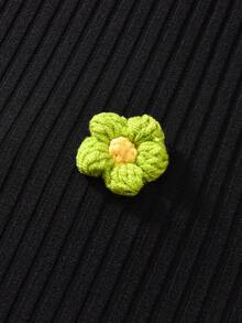 SHEIN 青少年女孩优雅 3D 花卉装饰泡泡袖黑色连衣裙，适合秋冬、度假、夏季、旅行