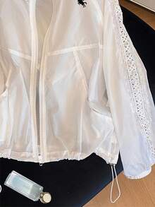 Resyla Women's White Long Sleeve Lightweight Outdoor Casual Windbreaker Jacket - White - View 4