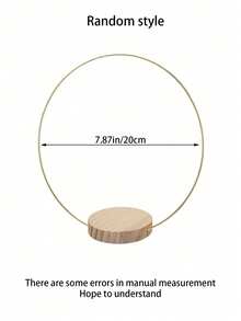 SHEIN 10 szt./2 szt. - Złote metalowe girlandy na środku stołu z drewnianym stojakiem - Eleganckie dekoracje w kształcie koła DIY na wesela, imprezy i urodziny - Ręcznie robione sztuczne róże i zieleń, nie wymaga zasilania, dekoracje urodzinowe | Dekoracyjne ozdoby na środku stołu | Ręcznie robiony projekt, dekoracje ślubne