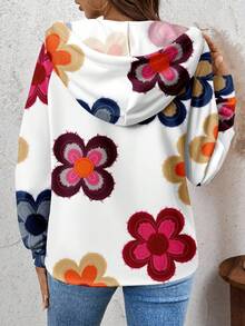 EMERY ROSE Sudadera con estampado floral de talla grande, adecuada para festivales de música y vuelta al colegio, otoño/invierno - Multicolor - View 2