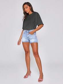 MUSERA 柔软宽松圆领T恤，休闲度假胶囊衣橱日常宽松T恤，机场秋季返校季优雅夏季春季假日必备 - 深灰色 - 查看 6