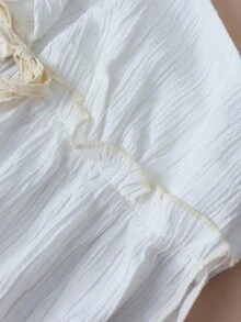 GlowEve 素色後綁帶掛脖上衣 - 白色 - 查看 3