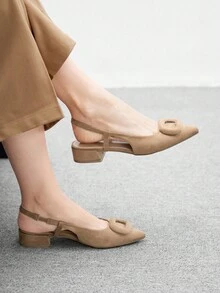 CUCCOO BIZCHIC Women's Fashion Versatile Pointed Toe Flat Shoes For Christmas Spring Shoes - Coffee Brown - View 3