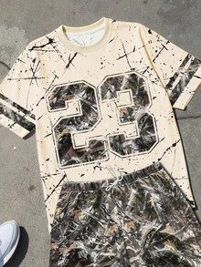 Manfinity Dauomo Men's Casual Round Neck Short Sleeve Letter Graphic T-Shirt Set - Multicolor - View 3