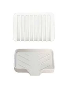 1 件硅胶皂碟托盘、自排水皂架（用于香皂）、带排水功能的硅胶皂碟、香皂盒、皂架、皂瓶、杯子、水槽或柜台收纳盒、厨房台面用洗碗皂碟、家居浴室装饰、秋季装饰、返校