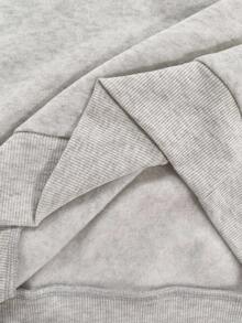 INAWLY Áo hoodie trễ vai cho nữ, thiết kế tối giản phù hợp cho mùa hè, lễ tốt nghiệp, giáo viên, áo chui đầu trở lại trường vào mùa thu - Màu Xám nhạt - Xem 6