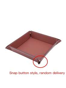 1pc Foldable Leather Desk Organizer Tray – PU Jewelry Box & Organiser For Keys, Remote, Rings, Earrings | Stylish Storage Box For Small Items, Accessories, And Home Decor Back To School - 彩色 - 查看 9