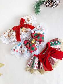 PETSIN 1PC Pet Christmas Holiday Decoration Necklaces, Decorative Items For Dogs, Cat Wet Wipes, Bibs, Bow Ties, Bows