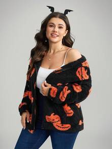 Comfylo Jaket Bulu Wanita Ukuran Besar, Hangat Nyaman Kasual Formal Malam Musim Gugur Musim Dingin, Pakaian Hitam untuk Pesta Rave Cokelat Musim Gugur Halloween Natal - MultiWarna - View 7