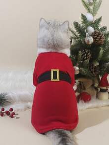 PETSIN 圣诞麋鹿造型宠物棉衣红色圣诞老人造型狗狗棉袄秋冬保暖猫咪衣服 - 紅色 - 查看 6