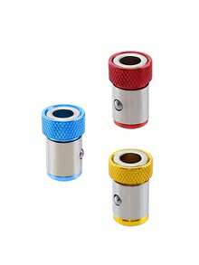 1/3/6 Pcs Universal Anti-Slip Alloy Magnetic Screwdriver Bit Holder With Blue, Yellow And Red Magnetic Rings,Tool Accessories