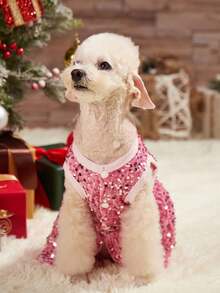 PETSIN Pink Sequin Princess Dress For Cats/Dogs, Christmas Party Pet Costume - Pink - View 4