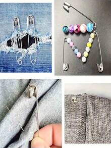 12 件时尚安全别针，适用于服装、DIY 工艺品、缝纫、急救包的不锈钢直针 - 銀色 - 查看 9