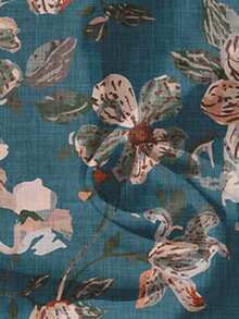 Rusticease 女士休闲复古碎花V领衬衫，适合秋夏季节，碎花上衣，波西米亚风衬衫，女士秋季碎花上衣，女士时尚衬衫，休闲款 - 藍色 - 查看 6