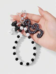 ROMWE Anime Keyrings & Keychains - Black and White - View 13