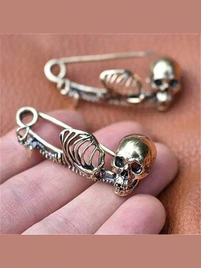 1 Peça Broche Vintage de Caveira, Broche Gótico Escuro, Acessório de Fechamento de Roupa, Joia. Melhores Presentes Aniversário Formatura Decoração Doméstica Halloween Decoração de Outono Decoração de Quarto