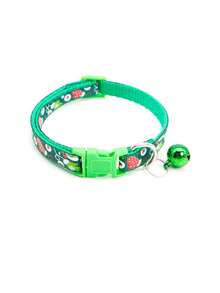 PETSIN 1 Christmas Pet Collar, Cat Collar, Dog Collar, Snowflake Print With Bell, Adjustable Size Pet Collar, Christmas Decoration, Ornament, Pet