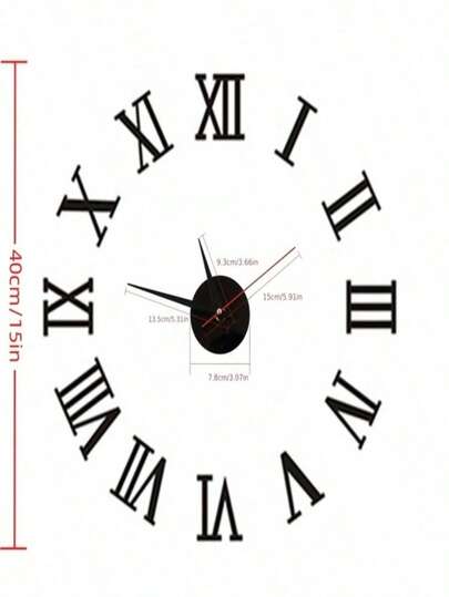 3D DIY Wand Klok Acrylic Spiegel Stickers Clocks Home ation Living Room Quartz Needle Hang Horloge Europe Zwart ,Home ,Room Birthday Graduation Bedroom Dormitory Back To School view 9