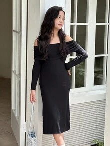 DAZY 秋季女童休闲连衣裙 - 黑色 - 查看 6