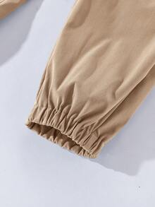 SHEIN 3pcs/Set Loose Casual Solid Color Drawstring Pants For Teen Boys - Army Green - View 4