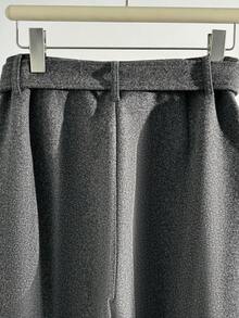 GlowEve Women's High-Waisted Flared Leg Pants, Grey, Thick Thermal Lining, Elegant & Slimming, Suitable For Autumn/Winter