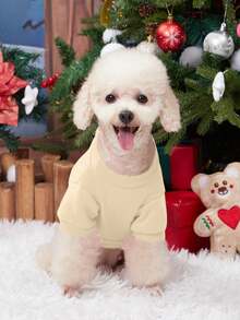 PETSIN Christmas Beige Snowman "HOHO" Print Crew Neck Sweatshirt - 彩色 - 查看 3