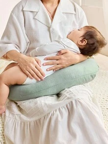 Cozy Pixies 1pc Soft & Comfortable Green Bowknot Nursing Pillow, Helps Baby Sleep And Protects Breastfeeding - Green - View 3