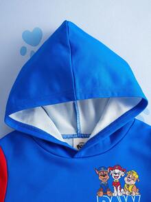 SHEIN | PAW Patrol Set de 2 piezas de ropa deportiva informal para niño pequeño, que incluye sudadera con estampado de cachorro de dibujos animados y pantalón de chándal de punto para uso casual al aire libre