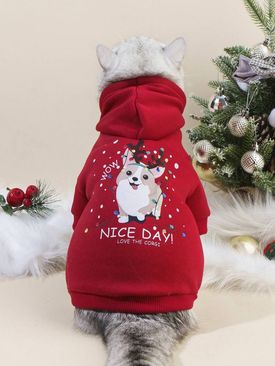 PETSIN 1pc Cute Pet Christmas Sweatshirt - Multicolor - View 1
