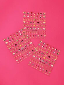 FanGlow THE POWERPUFF GIRLS X SHEIN 1 件可爱卡通美甲浮雕贴纸 - 女士自粘美甲贴花，5D 浮雕效果，可爱、有趣、精致的主题，易于粘贴的指甲装饰、DIY、节日礼物、派对风格 - 彩色 - 查看 4