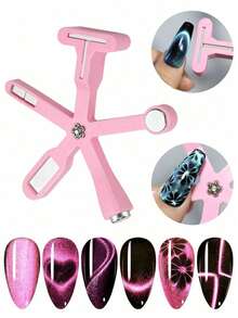 6 In 1 Multi-Functional Strong Magnetic Cat Eye Gel Pen Nail Magnet Tool Magnetic Pen Nail Art Design Shiny Effect Magic Manic Tool, (Usage: After Applying The Cat Eye Glue, Place The Magnet Close To The Nail For 5-10 Seconds And The Effect Will.) - Multicolor - View 3