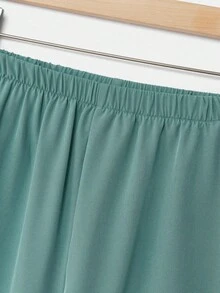 Rusticease Conjunto de top de manga larga de corte holgado con estampado floral y pantalones de pierna ancha